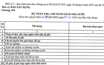 Báo Xây dựng công khai quyết toán ngân sách Nhà nước 6 tháng đầu năm 2025
