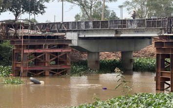 Tây Ninh: Phong tỏa cầu tạm Ông Mười Tâm sau sự cố sập nhịp giữa