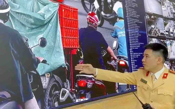 CSGT Hà Nội xử lý loạt shipper chở hàng che biển số, “né” camera AI