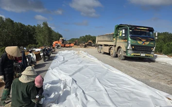 Trời tạnh ráo, nhà thầu đẩy nhanh tiến độ dự án hơn 415 tỷ đồng ở Quảng Trị