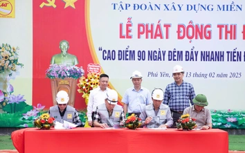 Nhà thầu lớn thi đua cao điểm 90 ngày đêm bứt tốc tiến độ cao tốc Chí Thạnh - Vân Phong