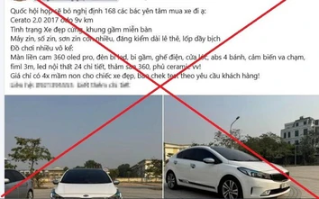 Tung tin thất thiệt về Nghị định 168 để câu view bán ô tô, Facebooker bị phạt 7,5 triệu