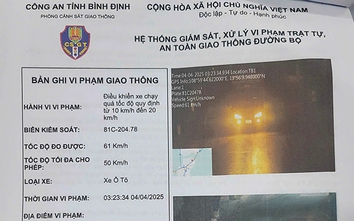 9 lần vi phạm tốc độ trong chưa đầy nửa tháng, người đàn ông bị phạt gần 37 triệu đồng