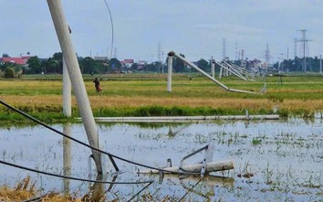 Thanh Hóa: Loạt cột điện gãy đổ do mưa dông đã được khắc phục