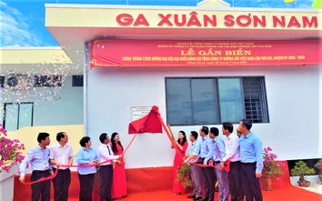 Gắn biển công trình mừng Đại hội Đảng bộ Tổng công ty Đường sắt Việt Nam