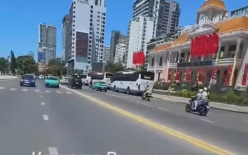 Truy tìm người nước ngoài chạy xe ngược chiều, lạng lách trên đường phố Nha Trang