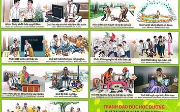 Treo tranh “nhân - quả” gây tranh cãi, trường tiểu học ở TP.HCM đã gỡ bỏ