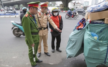 CSGT Hà Nội xử lý hàng loạt shipper che biển số né phạt nguội