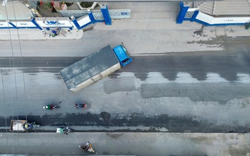 Sau phản ánh của Báo Xây dựng, đường vào Cảng Tân Thuận được sửa chữa, lưu thông an toàn