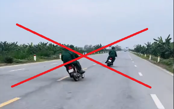 Hải Phòng: Xử lý 2 quái xế lạng lách trên đường phố qua phản ánh từ mạng xã hội