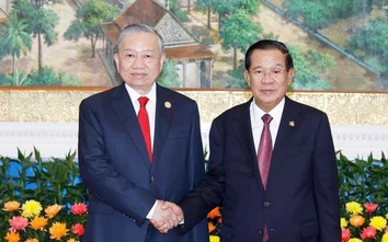 Tổng Bí thư Tô Lâm hội kiến Samdech Techo Hun Sen