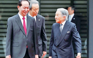 Nhà vua Nhật Bản đón Chủ tịch nước Việt Nam Trần Đại Quang