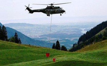 Nắng nóng kỷ lục, Thụy Sĩ dùng trực thăng cấp nước cho bò