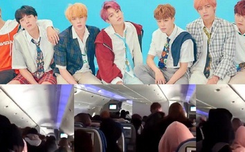 Video: Fan cuồng bám theo BTS trên máy bay?