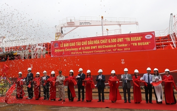 Đóng tàu Phà Rừng bàn giao tàu chở dầu 6.500 tấn cho Hàn Quốc