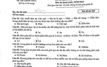 Đề thi, hướng dẫn giải môn Sinh học thi THPT Quốc gia 2017