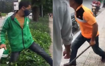 Video: Xe ôm truyền thống cầm gậy đuổi đánh GrabBike giữa phố Hà Nội