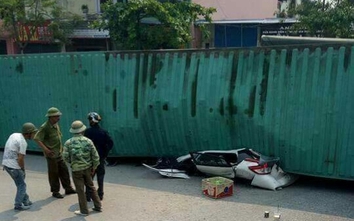 Container đè chết đôi nam nữ trong ô tô con ở Nam Định