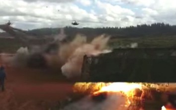 Video:Trực thăng Nga bắn tên lửa trúng người xem trong tập trận Zapad 2017?