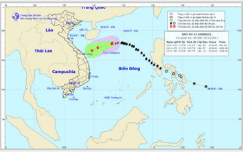 Bão số 13 suy yếu thành áp thấp nhiệt đới