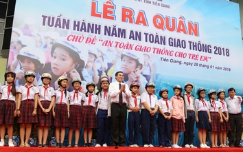 Tiền Giang mít tinh, tuần hành an toàn giao thông năm 2018