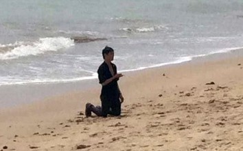 Giải cứu nam thanh niên ngáo đá cầm dao ra biển tự sát