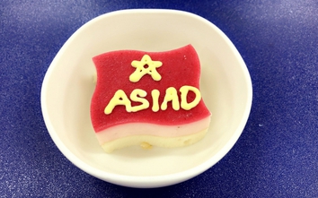 Cận cảnh chiếc bánh đặc biệt của Vietnam Airlines cổ vũ ASIAD 18