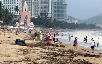 Rác “tấn công” bãi biển du lịch Nha Trang