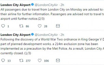 Sân bay London “thất thủ” vì phát hiện bom