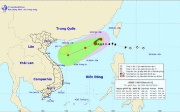 Tin bão số 6 Aere mới nhất: Di chuyển chậm trên Biển Đông