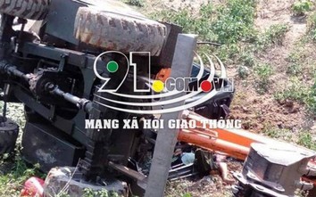 Máy xúc rơi xuống vực, một công nhân nông trường cao su tử vong