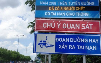 Biển báo lạ cảnh báo TNGT chết người trên đại lộ Mai Chí Thọ