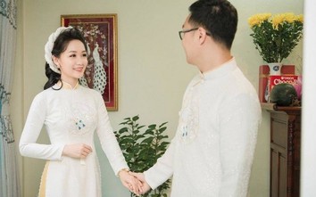 BTV Thời sự Thu Hà trong lễ ăn hỏi: Chuẩn cô dâu Việt truyền thống