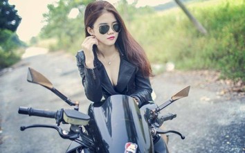 Hot girl trắng như Bạch Tuyết đọ dáng bên quái thú Kawasaki Z1000