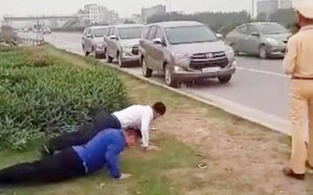 Thượng úy CSGT Bắc Giang để tài xế chống đẩy bị hạ thi đua tháng