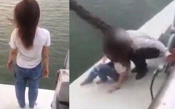 Video: Thót tim cảnh cứu cô gái định nhảy cầu cao 80 mét vì thất tình