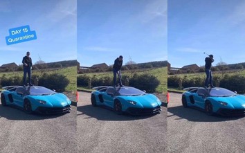 Video: Đại gia đánh golf ngay trên mui xe Lamborghini Aventador SV Roadster