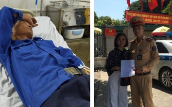 Thiếu úy CSGT Hà Nội cứu sống người đàn ông ngất do nắng nóng giữa đường