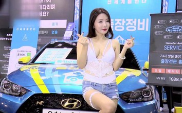 Ngây ngất trước vẻ sexy của người đẹp bên xế hộp Hyundai