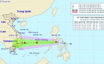 Bão số 12 hình thành trên Biển Đông sáng mai 9/11 hướng vào miền Trung