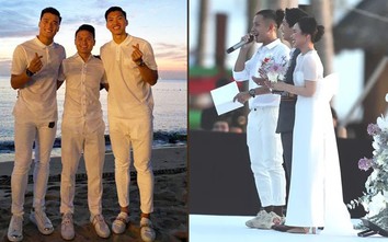 Dàn tuyển thủ Việt Nam hoá "soái ca" trong đám cưới Công Phượng ở Phú Quốc
