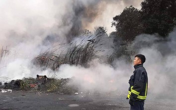 Hà Nội: Kịp thời dập tắt đám cháy lớn dưới chân cầu Thanh Trì