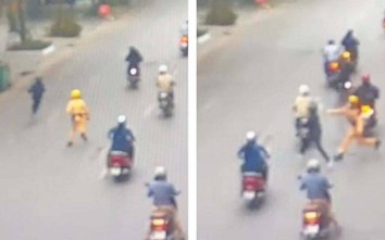 CSGT cùng người dân đuổi bắt trộm xe máy trên phố như phim hành động