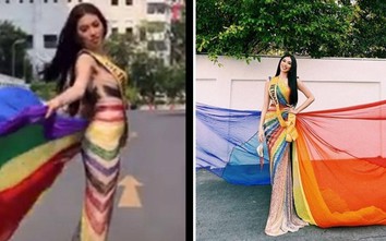 Á hậu Ngọc Thảo diện váy lục sắc, ủng hộ cộng đồng LGBT