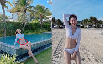 Ninh Dương Lan Ngọc lộ bụng ngấn mỡ khi diện bikini 2 mảnh
