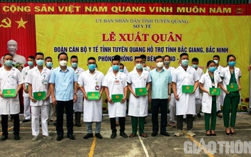 Đoàn cán bộ y tế Tuyên Quang trực tiếp hỗ trợ điều trị F0 tại Bắc Giang