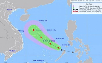 Dự báo bão giật cấp 11 khi đi vào quần đảo Hoàng Sa