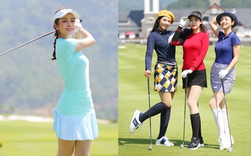 Dàn hoa hậu, á hậu "đại náo" họp báo Tiền Phong Golf Championship 2021