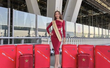 Thùy Tiên đỏ rực về nước sau 1 tháng đăng quang Hoa hậu Hòa bình Quốc tế