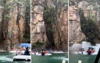 Video vách đá khổng lồ đổ sụp xuống du thuyền, hơn 50 người thương vong